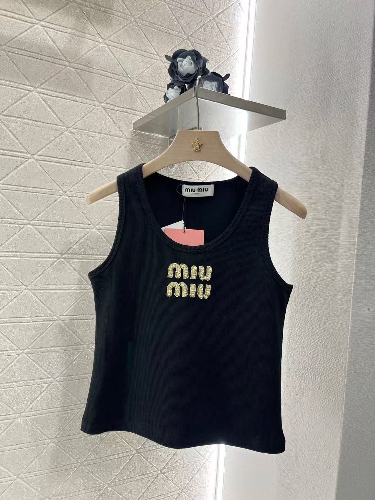 Miu Hand-beaded camisole