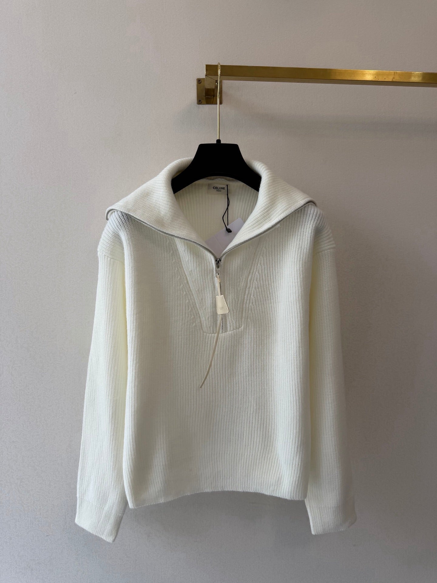 CE Trucker Ribbed Half-Zip Sweater Knit Wool