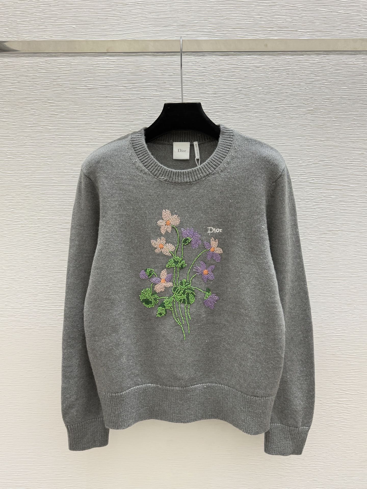 CD 26FW Floral Embroidered Crewneck Knit Sweater Wool 313328