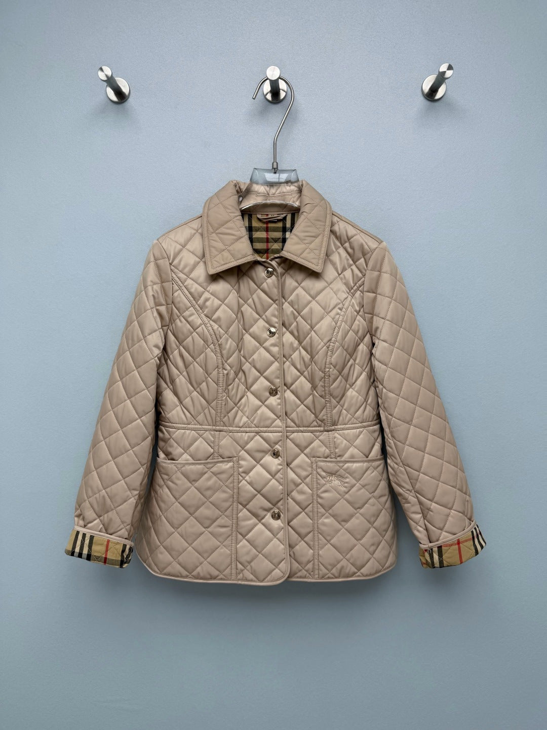 Burberry 26s Vintage Check Trim Quilted Jacket 444868