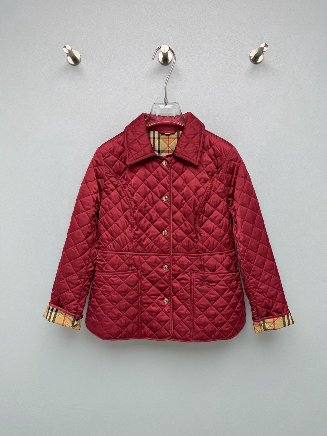 Burberry 26s Vintage Check Trim Quilted Jacket 444868