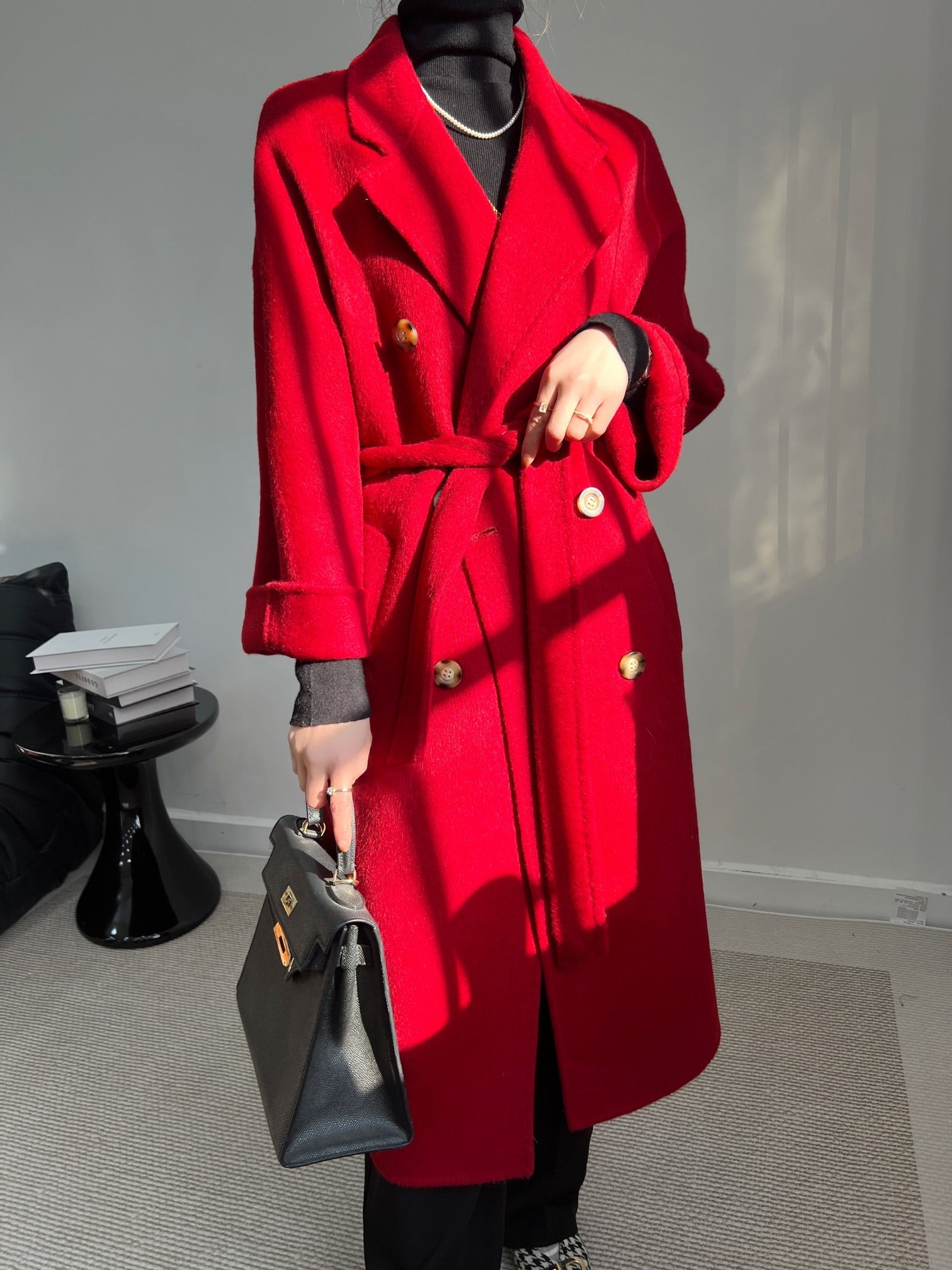 Max Mara 26s Double Breasted Coat Camel Wool Alpaca 434261
