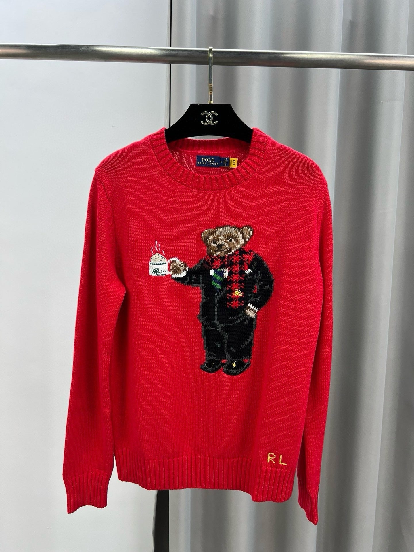 Ralph Lauren 2026 Yellow Scarf Bear Crewneck Sweater Cotton Linen 438273