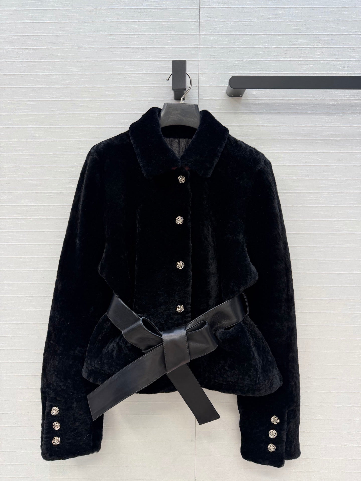 Chanel 26S Belted Shearling Jacket 440448