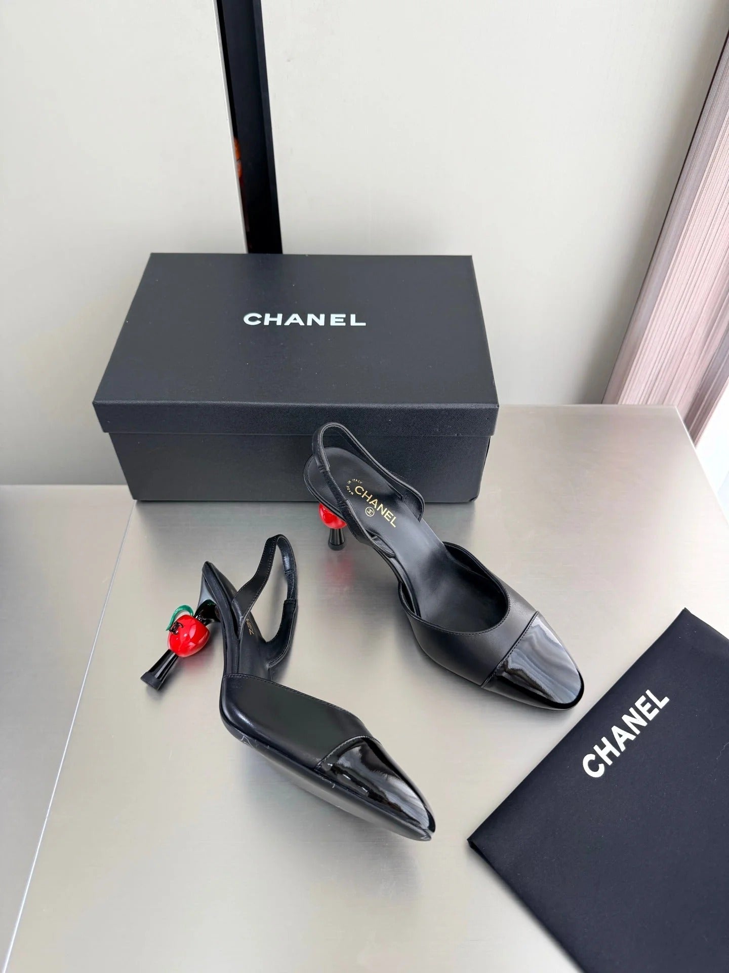 Chanel 2026 Little Red Apple Heel Slingback 85mm Lambskin 929465