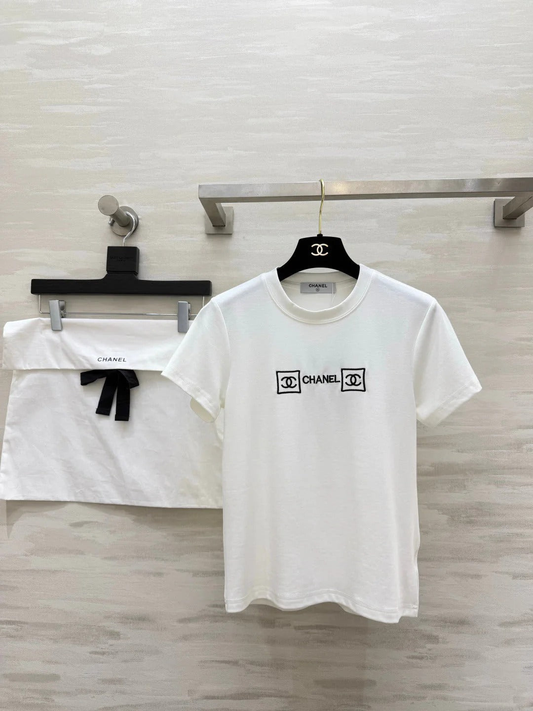 Chanel 2026 Embroidered Logo T-shirt Cotton 681375