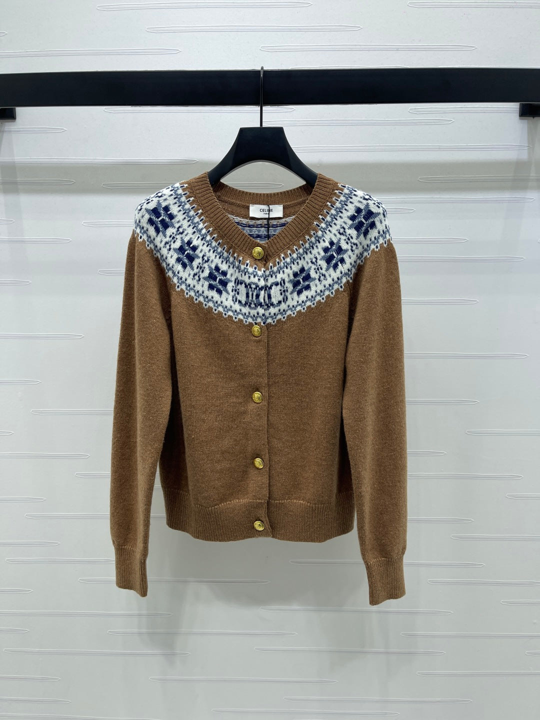 Celine 25 Patterned Cardigan Cashmere 295601