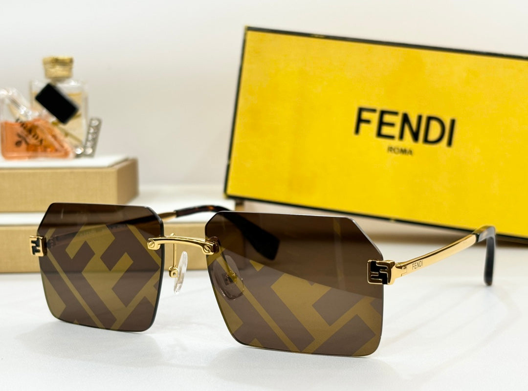 SKY RECTANGULAR FRAME SUNGLASSES FE40043U IN METAL