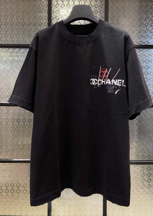 Chanel 2026 T-shirt Black White Green Cotton