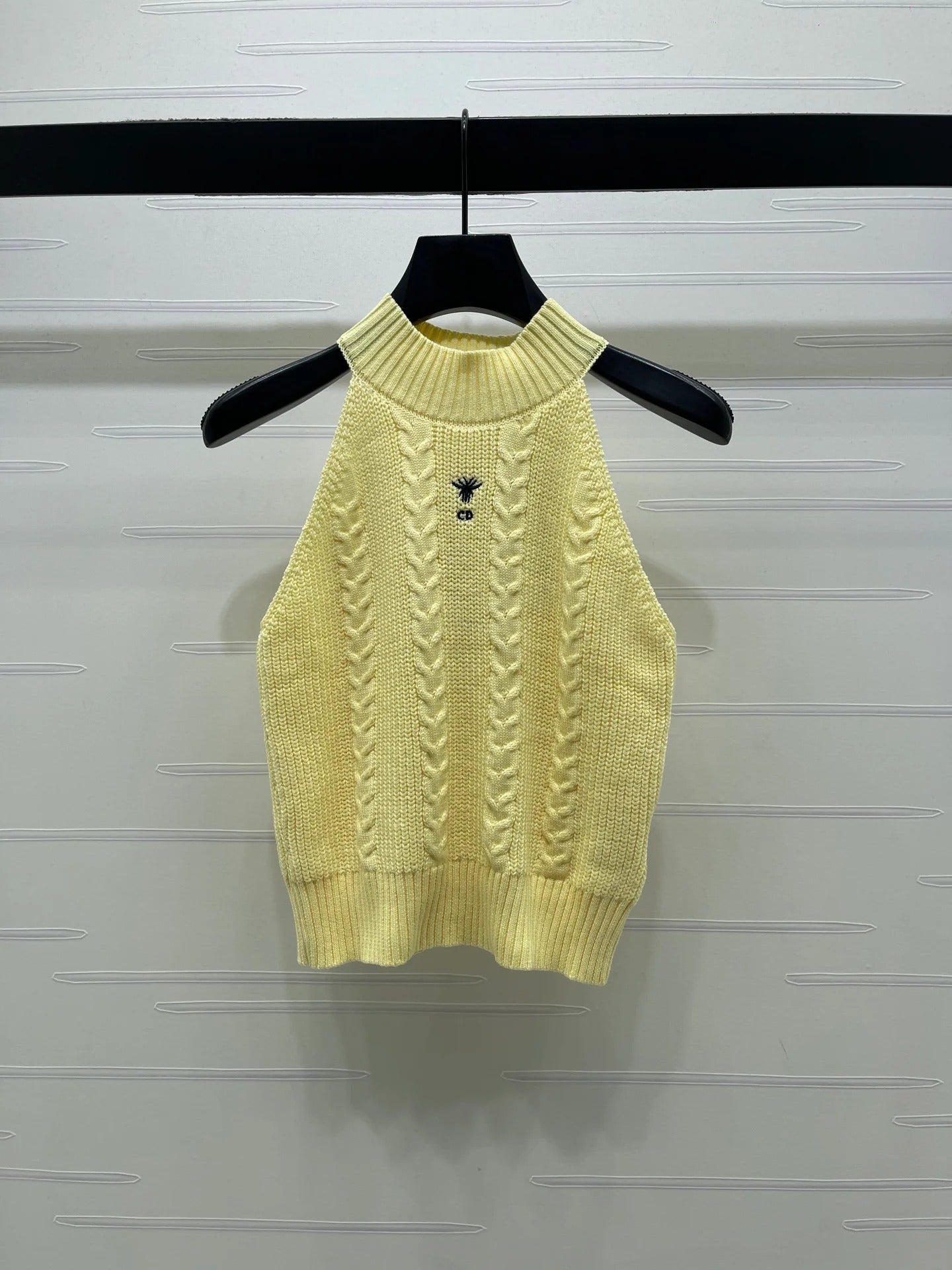 Dior 2026 Cable Knit Halter Neck Vest Wool
