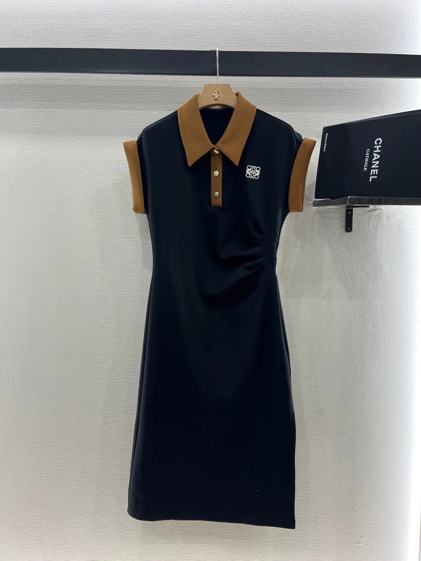 SHORT-SLEEVE COLLAR DRESS 25S IN COTTON 265670