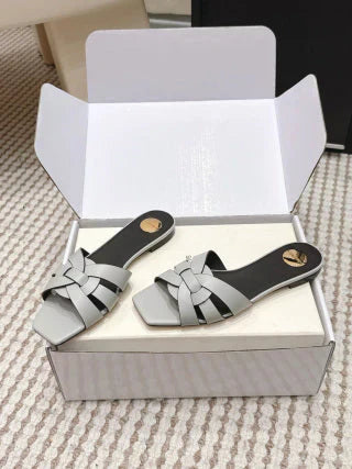 YSL 26ss Melody Stiletto Flat Slippers Calfskin