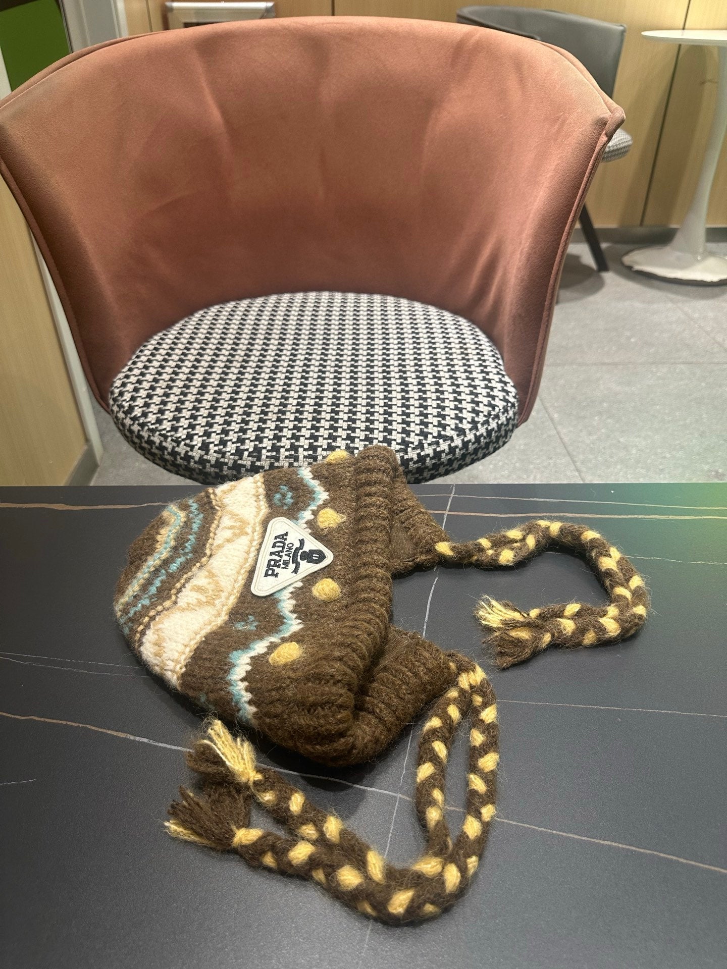 Prad 26FW Fair Isle Knit Earflap Beanie Knitwear 551956